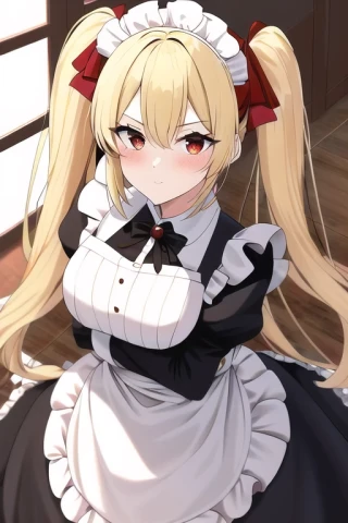 twin tails, woman, cool, cool, maid outfit
